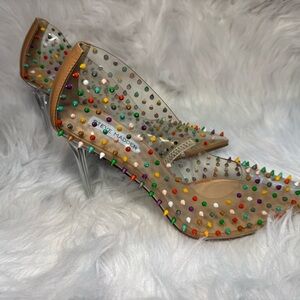 Steve Madden Clear Heels with Multicolor Studs